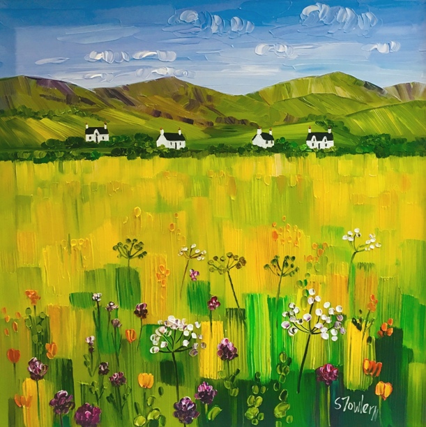 'Cottages and Cow Parsley, Skye' by artist Sheila Fowler